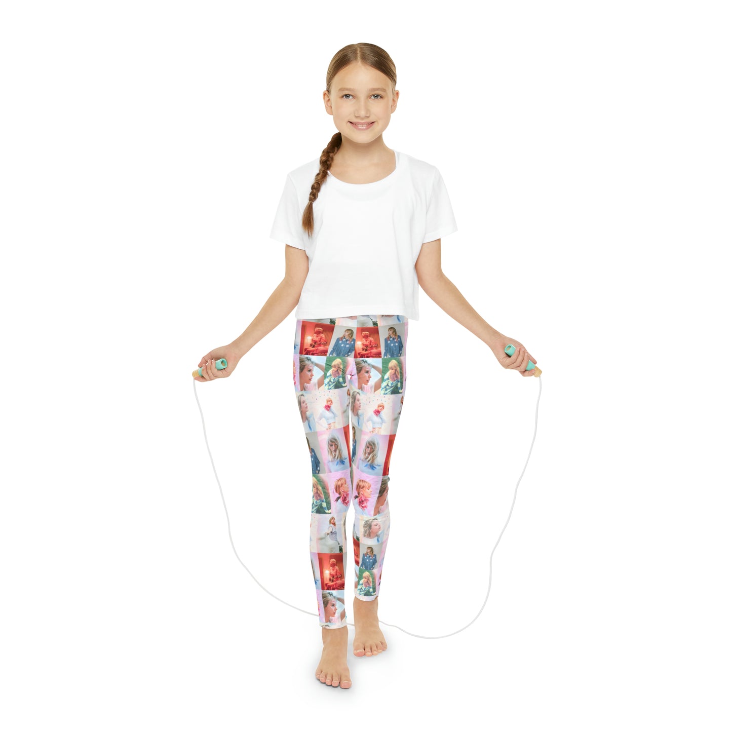 Taylor Swift Lover Era Photo Mosaic Youth Full-Length Leggings