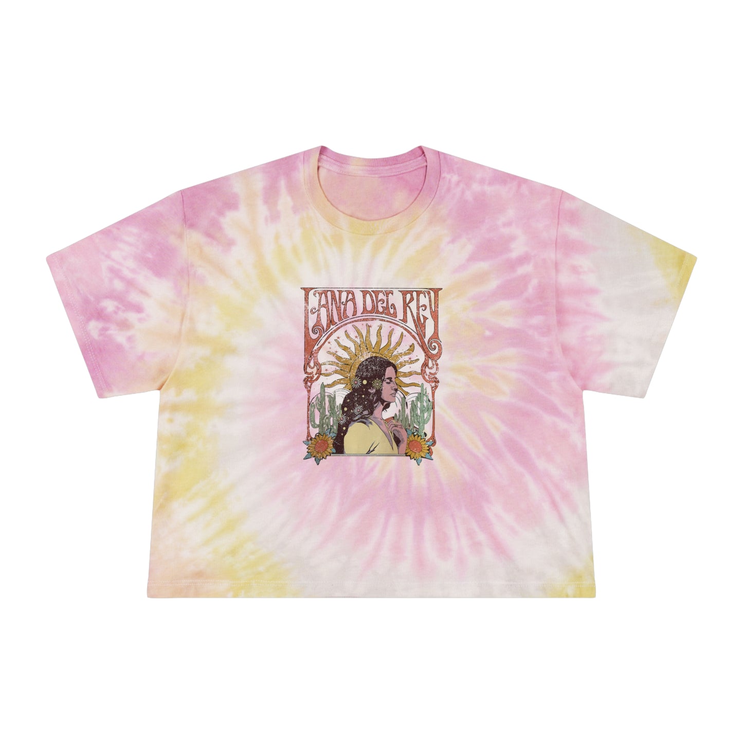 Lana Del Rey Vintage Artwork Women's Tie-Dye Crop Tee