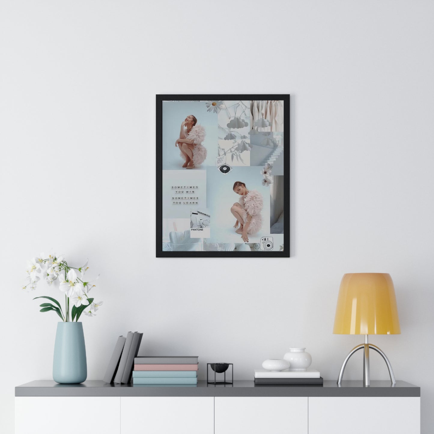 Olivia Rodrigo White Aesthetic Collage Framed Print