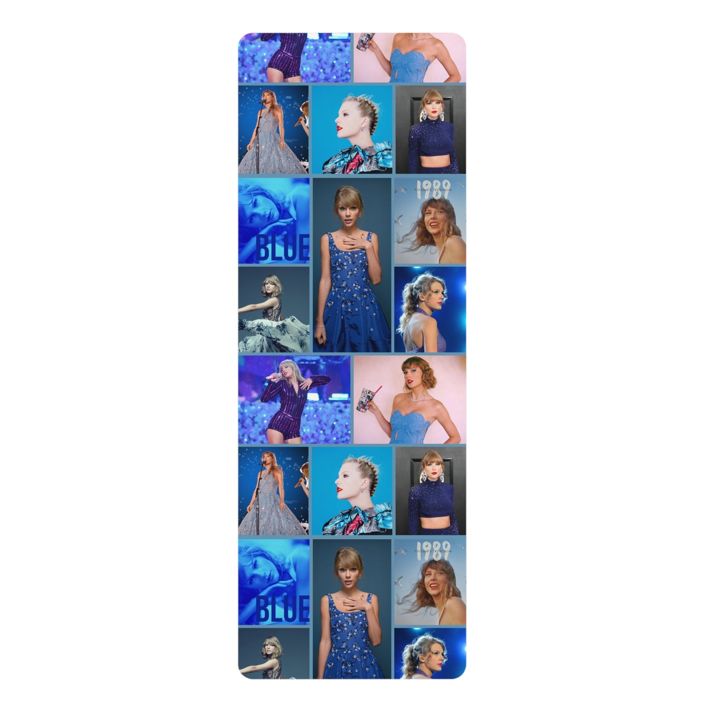 Taylor Swift Blue Aesthetic Collage Rubber Yoga Mat