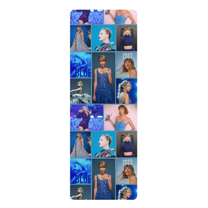 Taylor Swift Blue Aesthetic Collage Rubber Yoga Mat