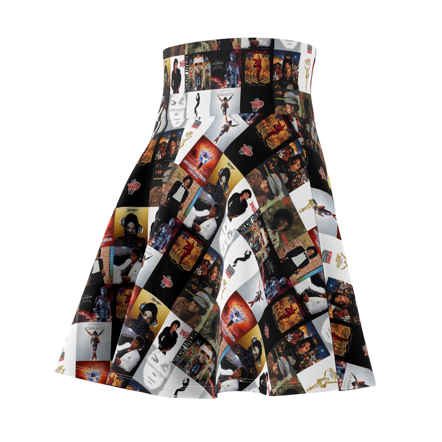 Michael Jackson Album Cover Collage Women's Skater Skirt