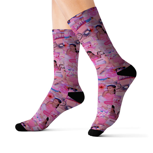 Ariana Grande Purple Vibes Collage Tube Socks