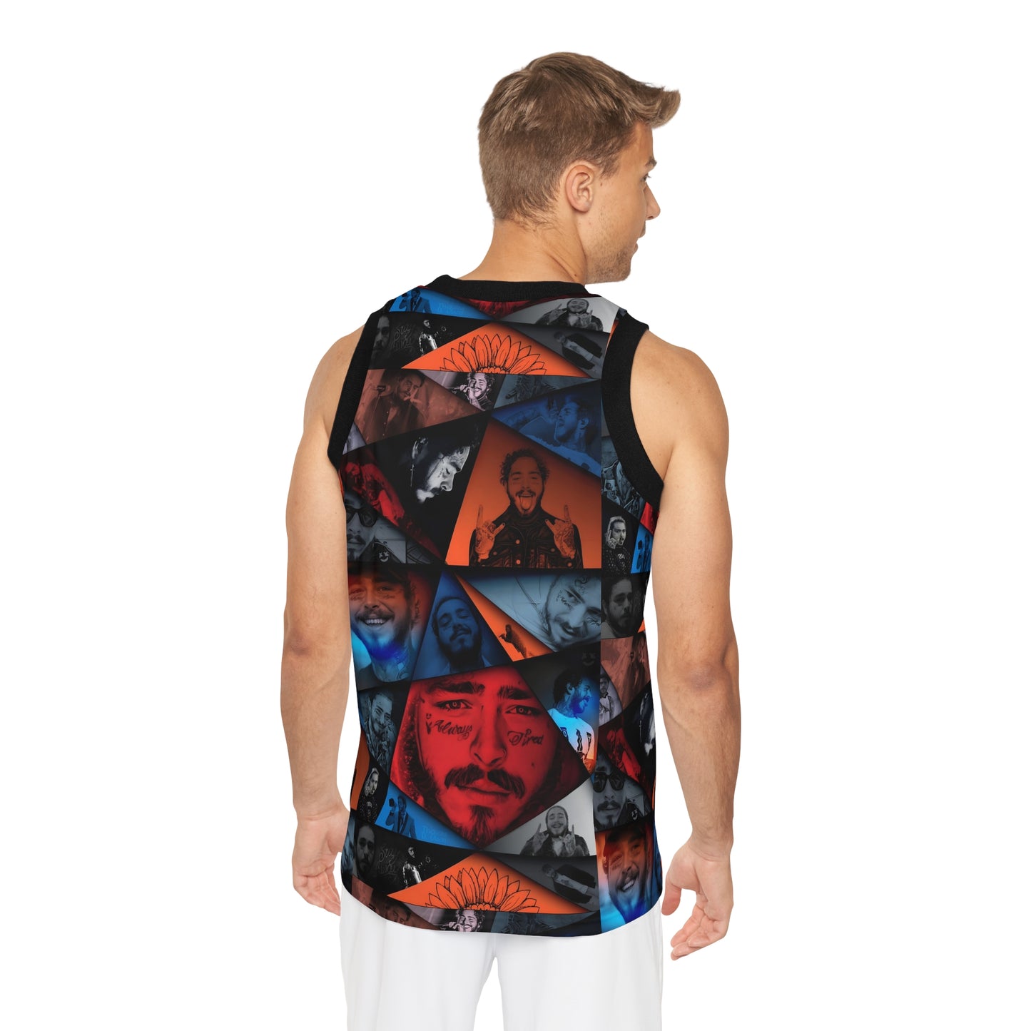 Post Malone Crystal Portaits Collage Unisex Basketball Jersey