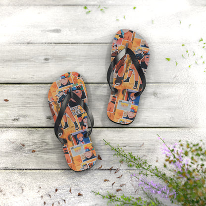 Naruto Uzumaki Sunflower Blaze Collage Flip Flops