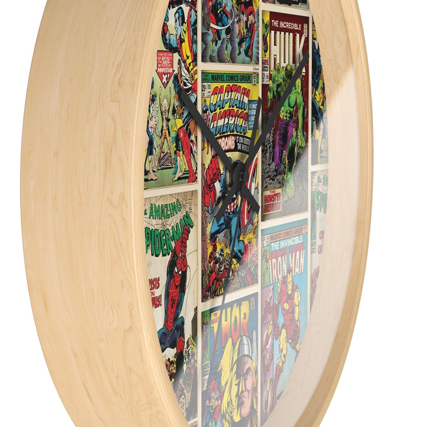 Marvel Comic Book Cover Collage Round Wall Clock