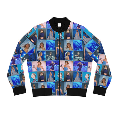 Taylor Swift Blue Aesthetic Collage Women's Bomber Jacket