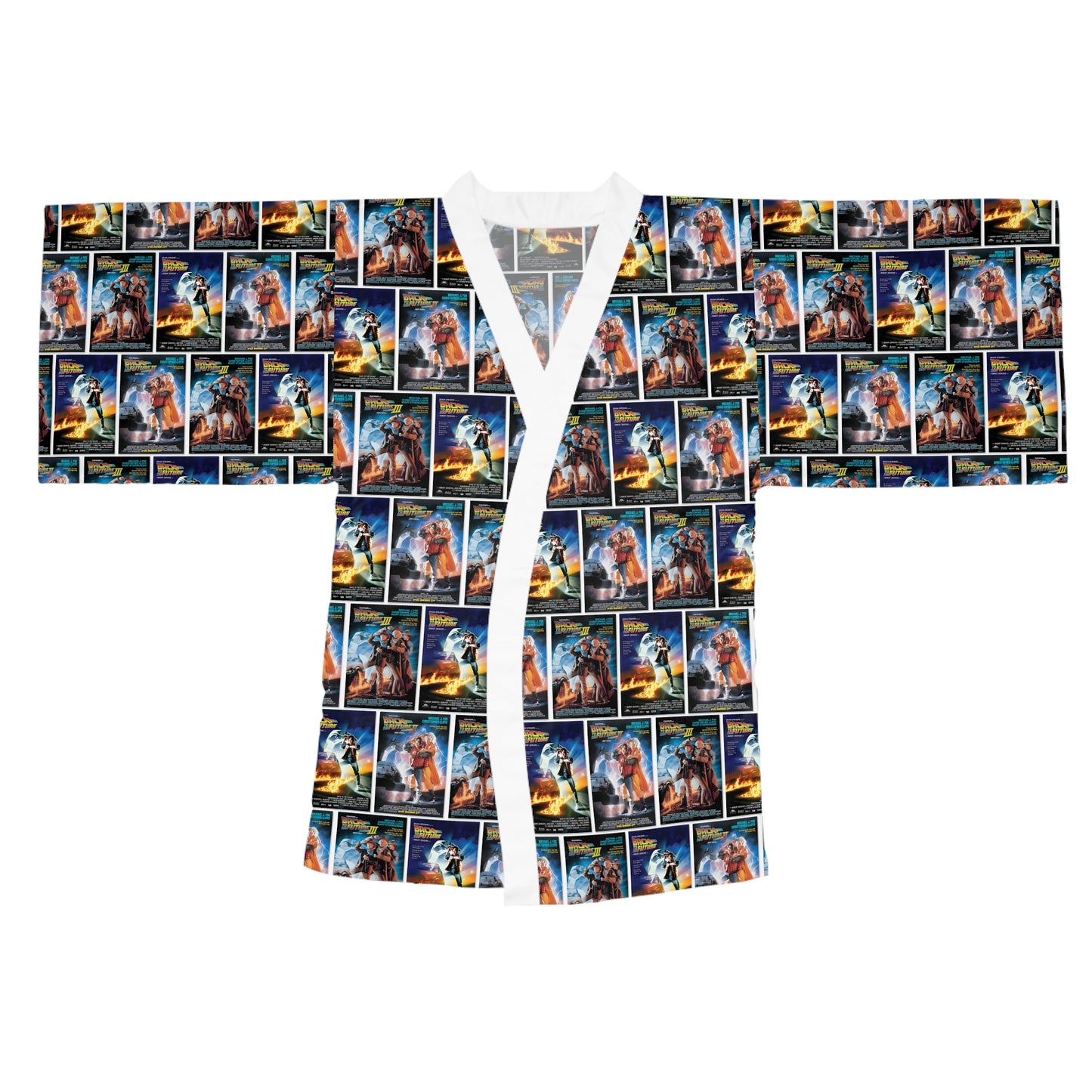 Back To The Future Movie Posters Collage Long Sleeve Kimono Robe