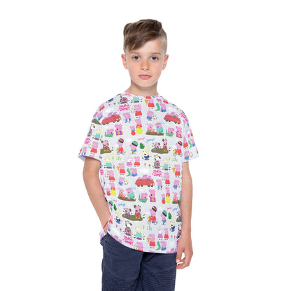 Peppa Pig Oink Oink Collage Kids Sports Jersey