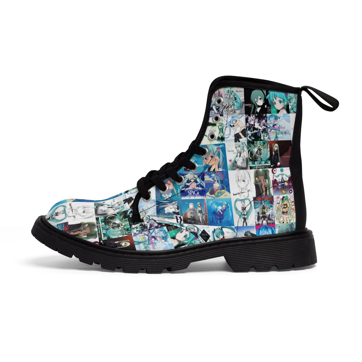 Hatsune Miku Album Cover Collage Women's Canvas Boots