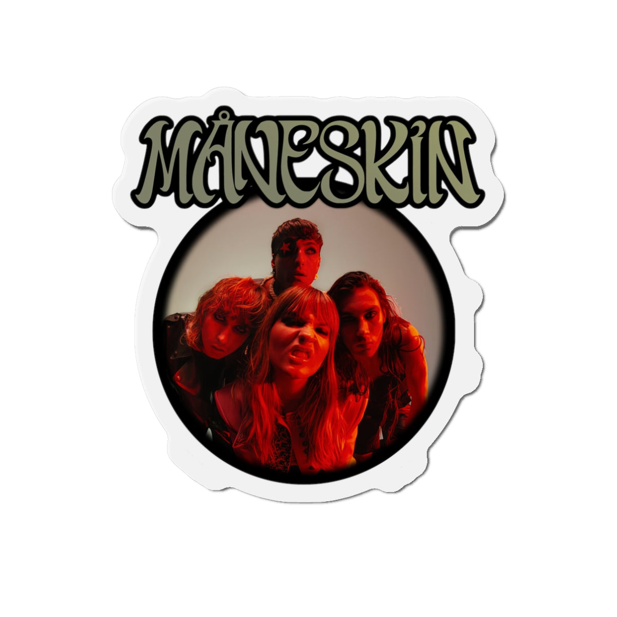 Måneskin Circular Group Photo Die-Cut Magnet