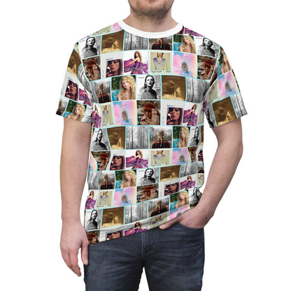 Taylor Swift Album Art Collage Pattern Unisex Tee Shirt