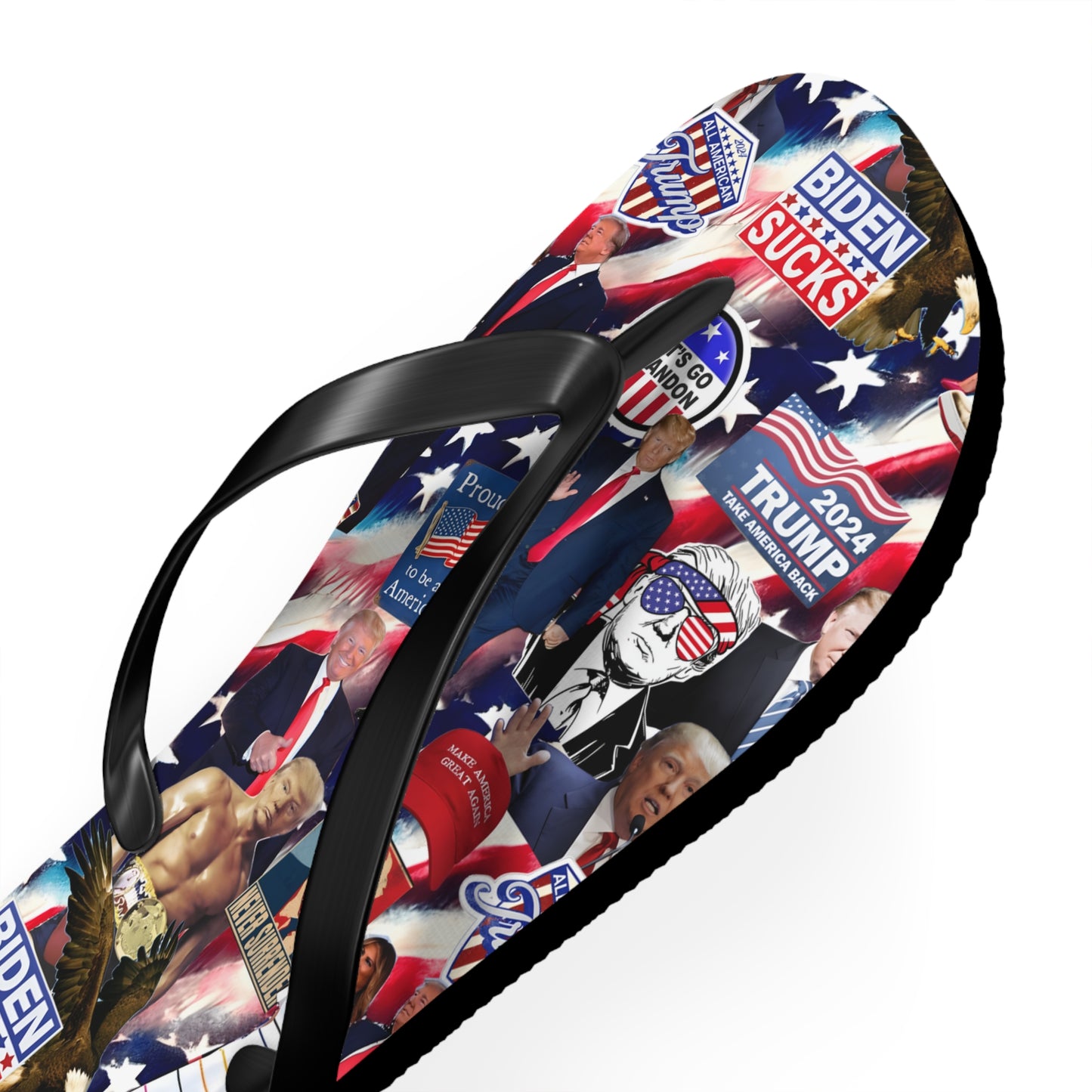 Donald Trump 2024 MAGA Montage Flip Flops