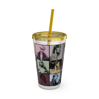 Taylor Swift Eras Collage Sunsplash Tumbler with Straw