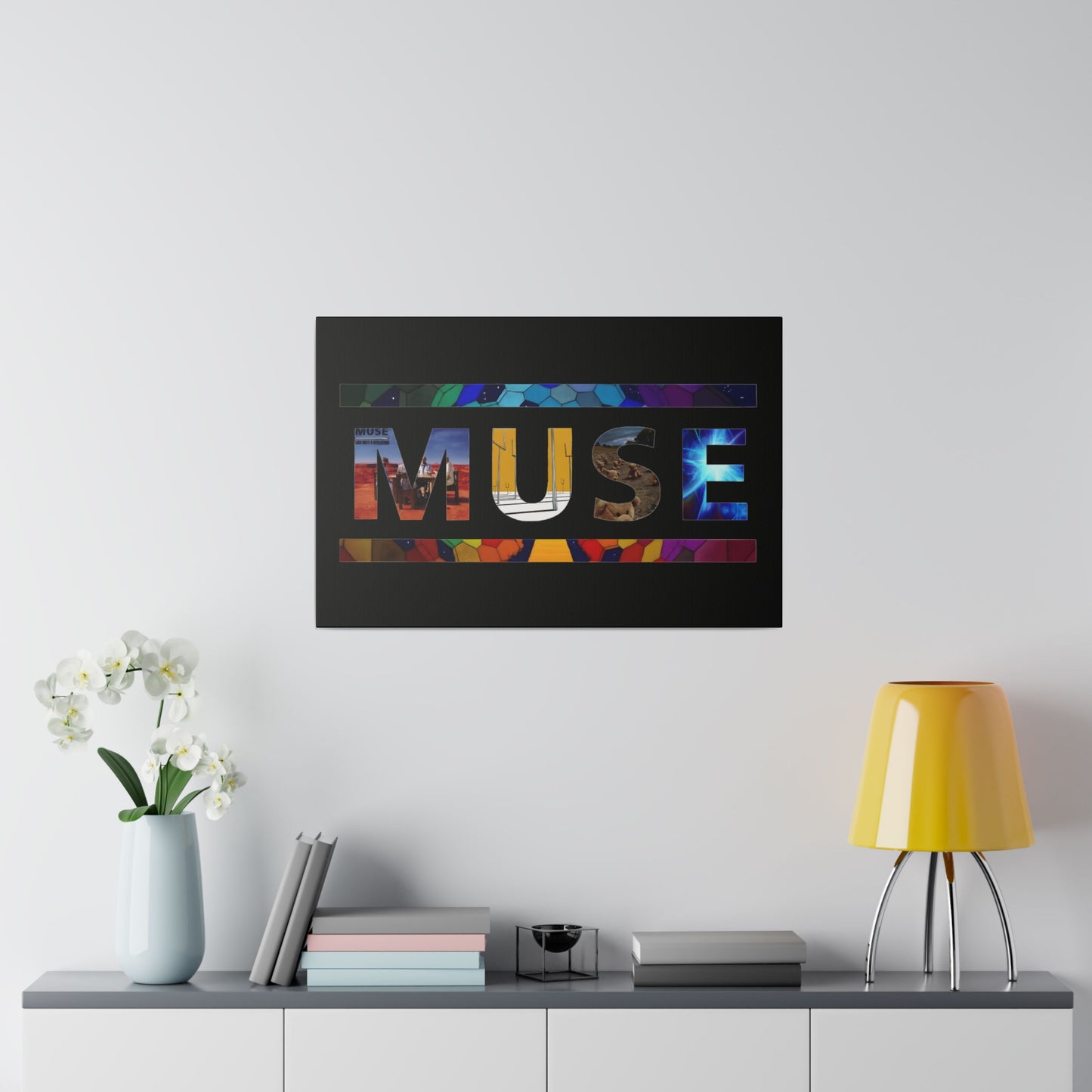 Muse Album Art Letters Thin Matte Stretched Canvas