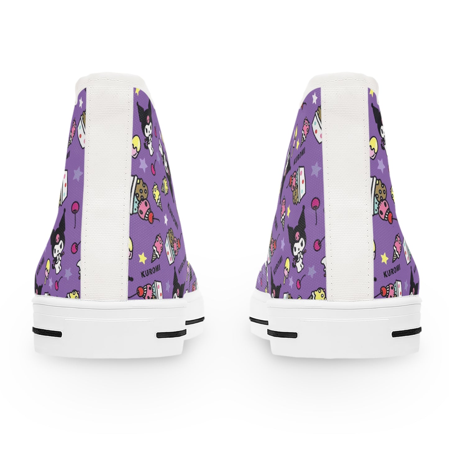 Kuromi Ice Cream Sundae Pattern Women's High Top Sneakers