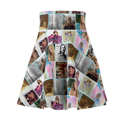 Taylor Swift Album Art Collage Pattern Women's Skater Skirt