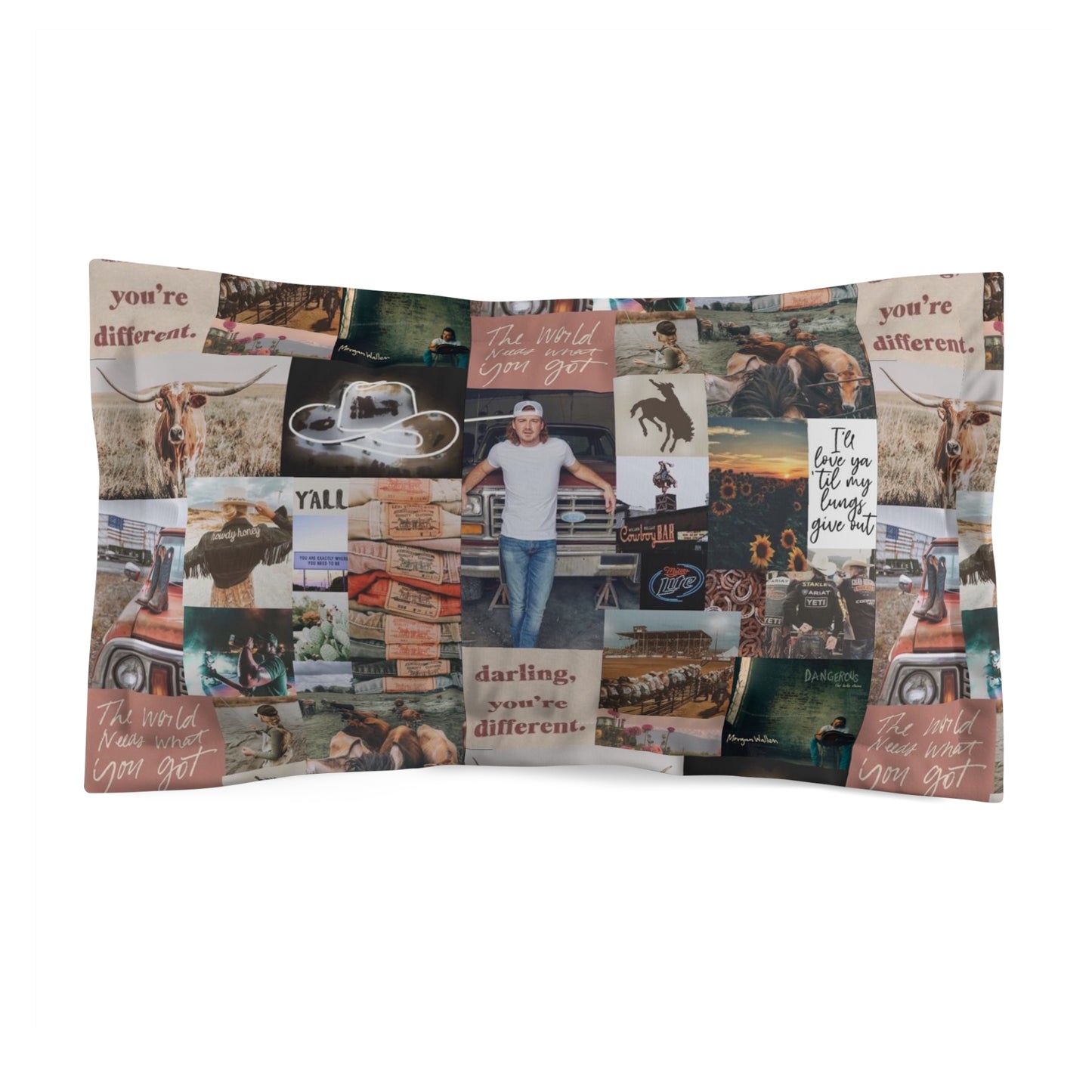 Morgan Wallen Darling You're Different Collage Microfiber Pillow Sham