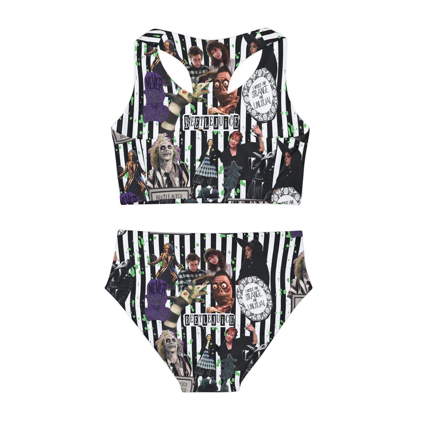 Beetlejuice Strage And Unusual Collage Girls Two Piece Swimsuit