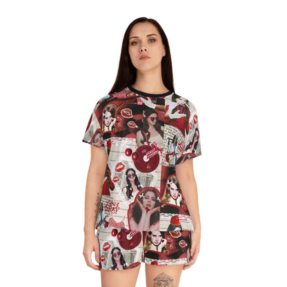 Lana Del Rey Cherry Coke Collage Women's Short Pajama Set