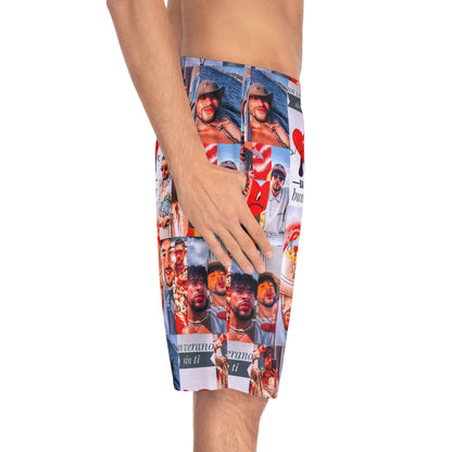 Bad Bunny Un Verano Sin Ti Photo Collage Men's Board Shorts