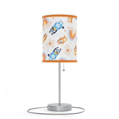 Bluey Rainbows & Flowers Pattern Lamp on a Stand