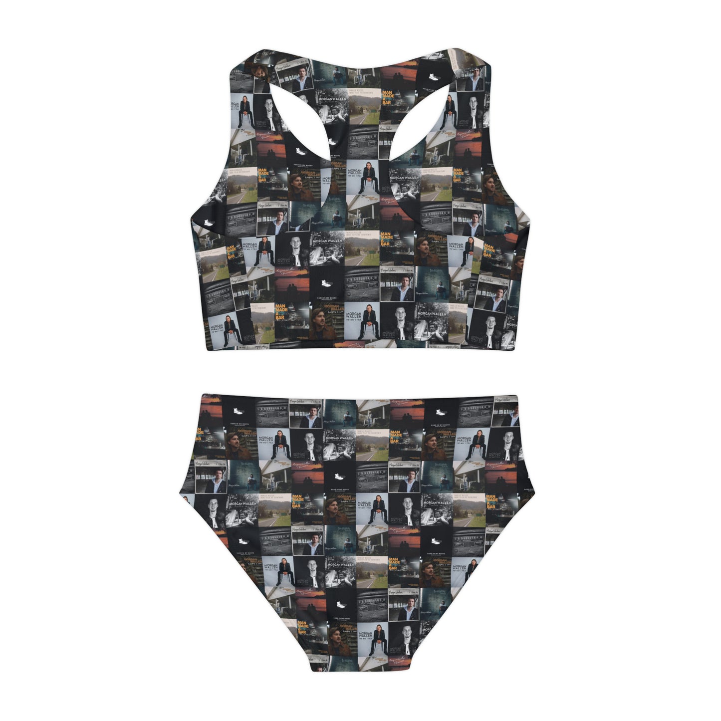 Morgan Wallen Album Cover Collage Girls Two Piece Swimsuit