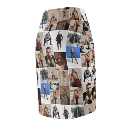 Travis Kelce Portrait Photo Mosaic Women's Pencil Skirt