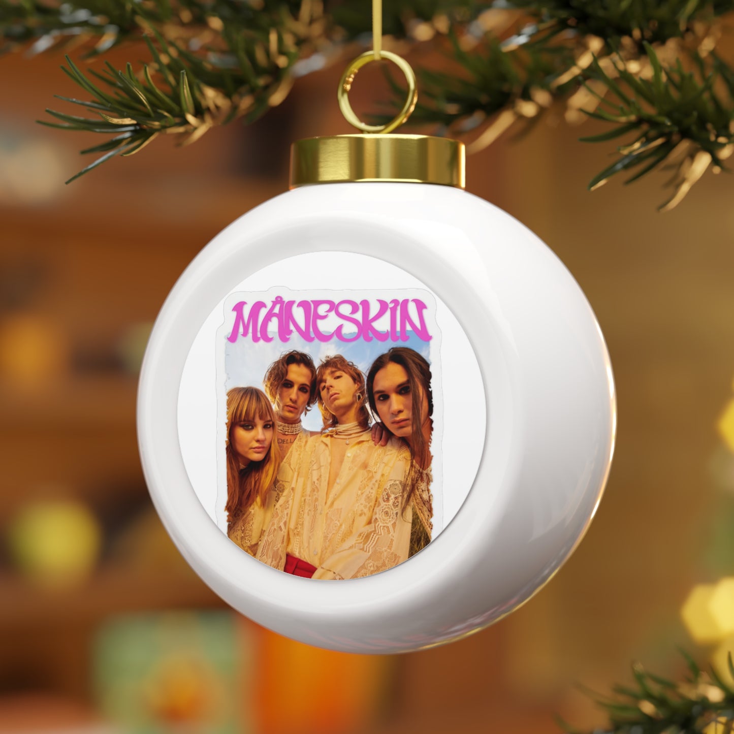 Måneskin Group Photo Christmas Ball Ornament