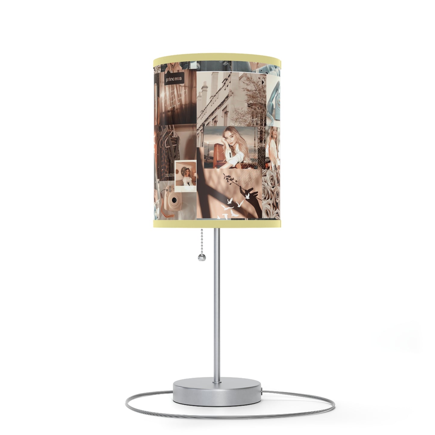 Sabrina Carpenter Peachy Princess Collage Lamp on a Stand