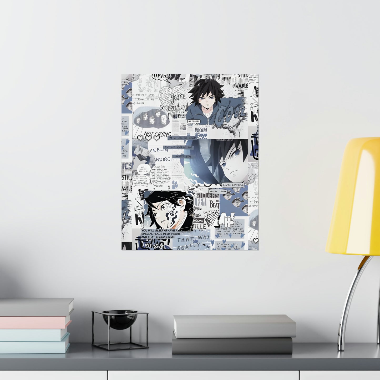 Demon Slayer Giyu Aesthetic Collage Matte Vertical Poster