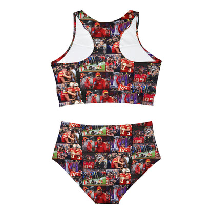 Kansas City Chiefs Superbowl LVIII Championship Victory Collage Sporty Bikini Set
