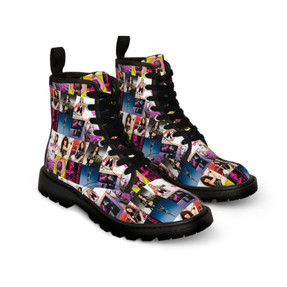 Miley Cyrus Album Cover Collage Women's Canvas Boots