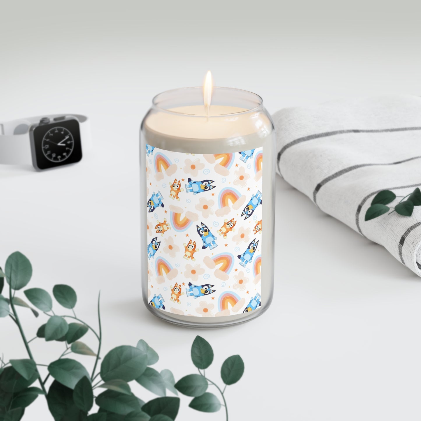 Bluey Rainbows & Flowers Pattern Scented Candle