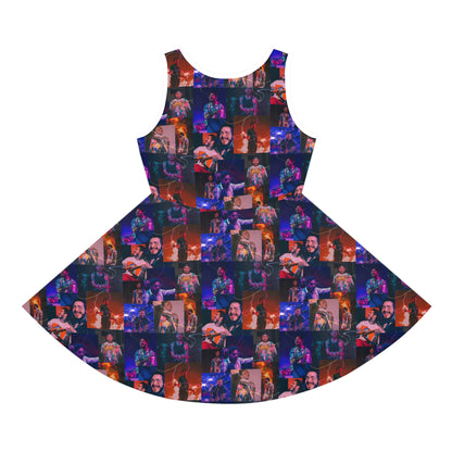 Post Malone Lightning Photo Collage Girls' Sleeveless Sundress