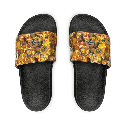 Beyoncè Yellow Queen Bee Collage Women's Slide Sandals