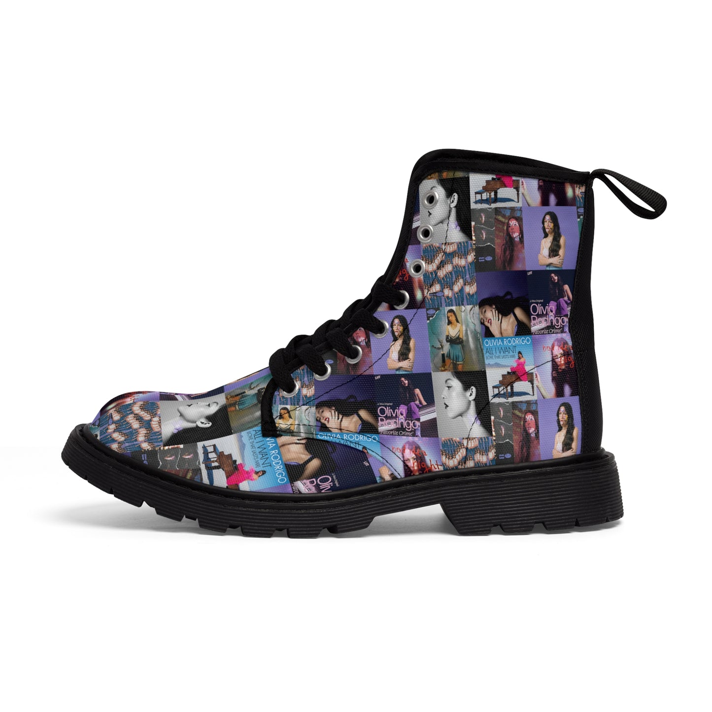 Olivia Rodrigo Album Cover Art Collage Women's Canvas Boots