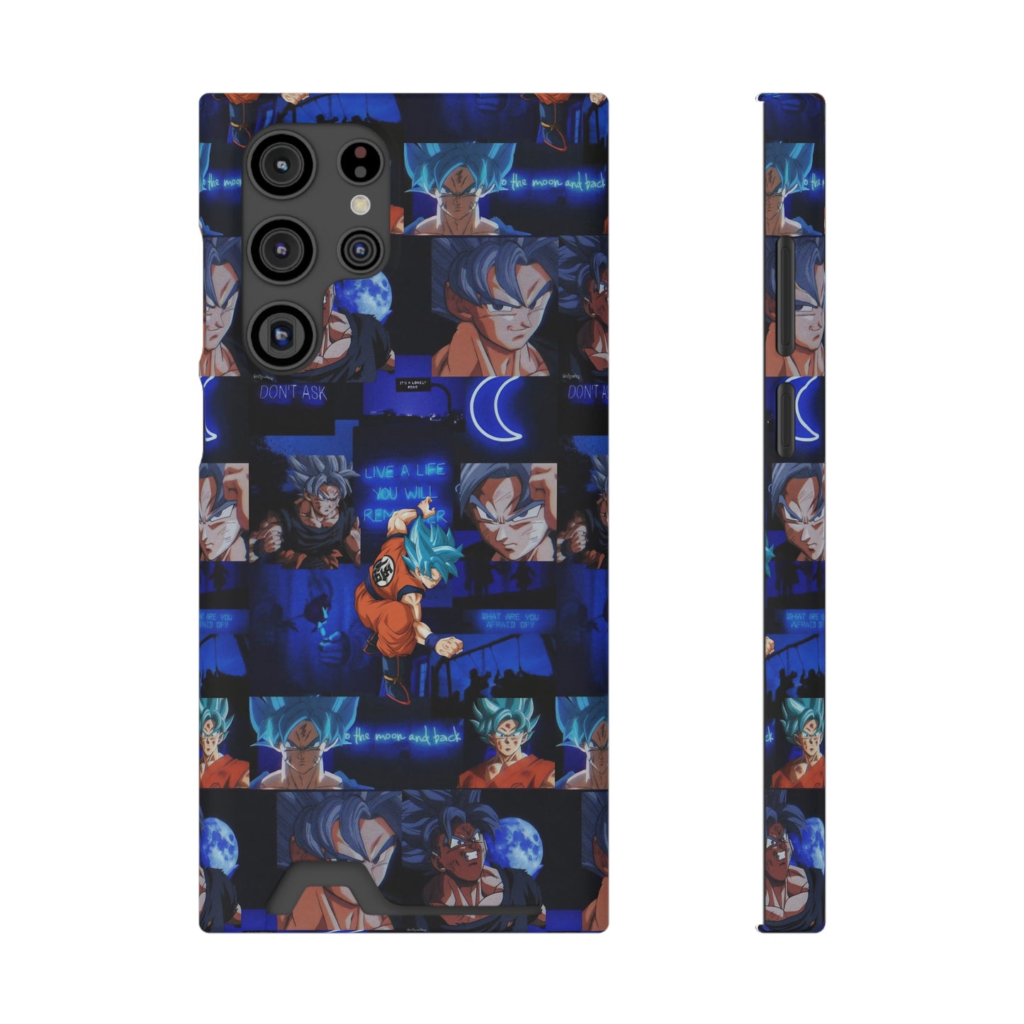 Dragon Ball Z Saiyan Moonlight Collage Phone Case With Card Holder