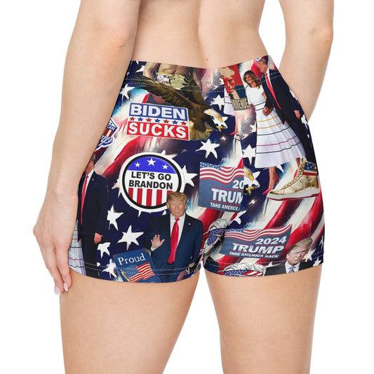 Donald Trump 2024 MAGA Montage Women's Shorts