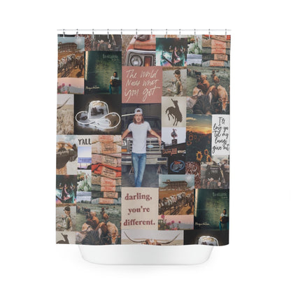 Morgan Wallen Darling You're Different Collage Polyester Shower Curtain