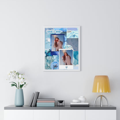 Olivia Rodrigo Light Blue Aesthetic Collage Framed Print