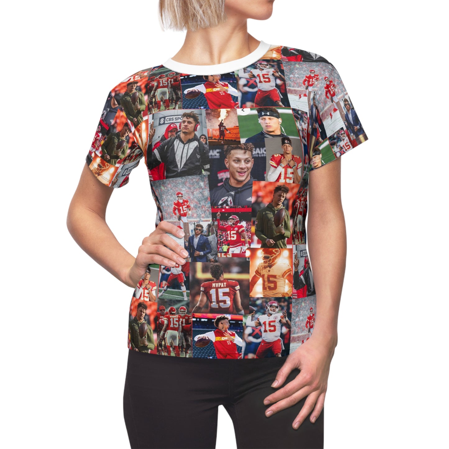 Patrick Mahomes Chiefs MVPAT Photo Collage Women's Cut & Sew Tee