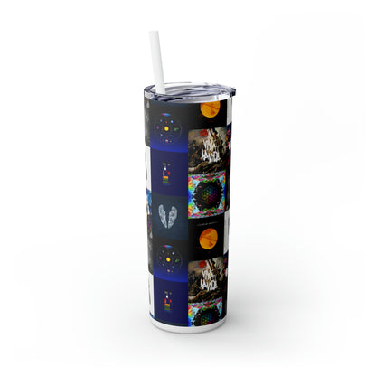 Colplay Album Cover Collage Skinny Tumbler with Straw