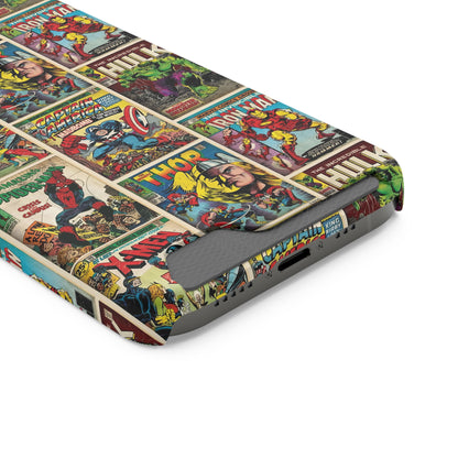 Marvel Comic Book Cover Collage Phone Case With Card Holder