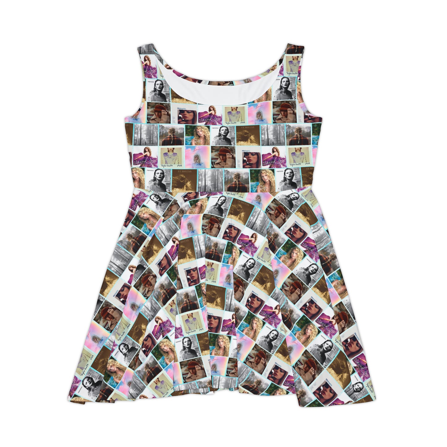 Taylor Swift Album Art Collage Pattern Women's Skater Dress