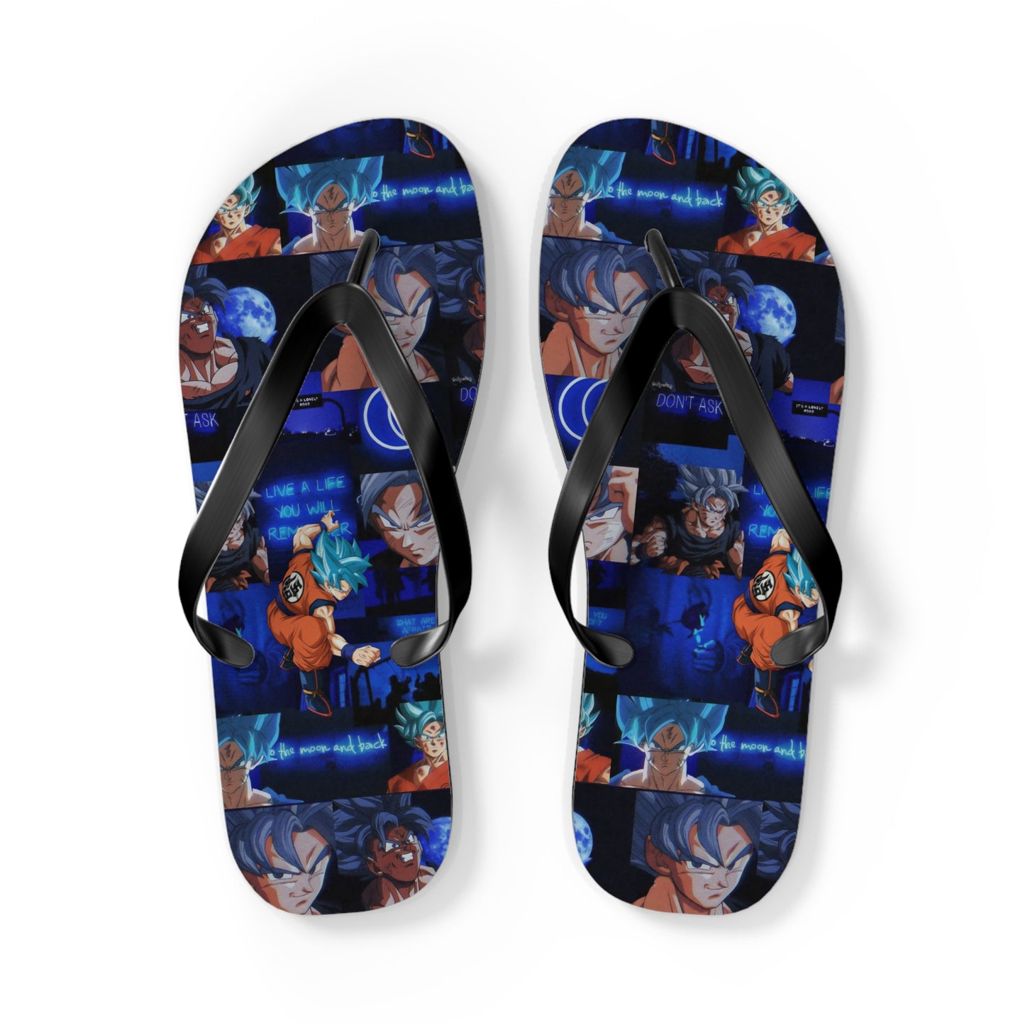 Dragon Ball Z Saiyan Moonlight Collage Flip Flops