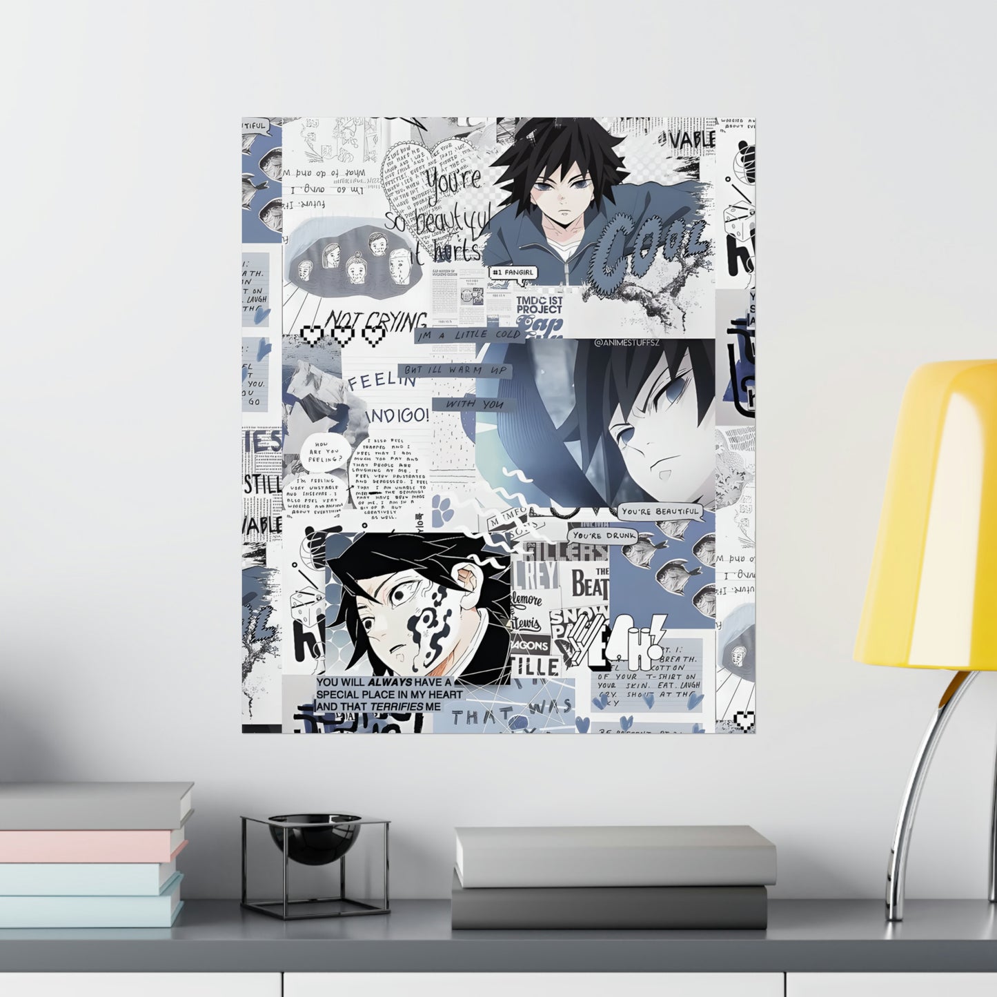 Demon Slayer Giyu Aesthetic Collage Matte Vertical Poster