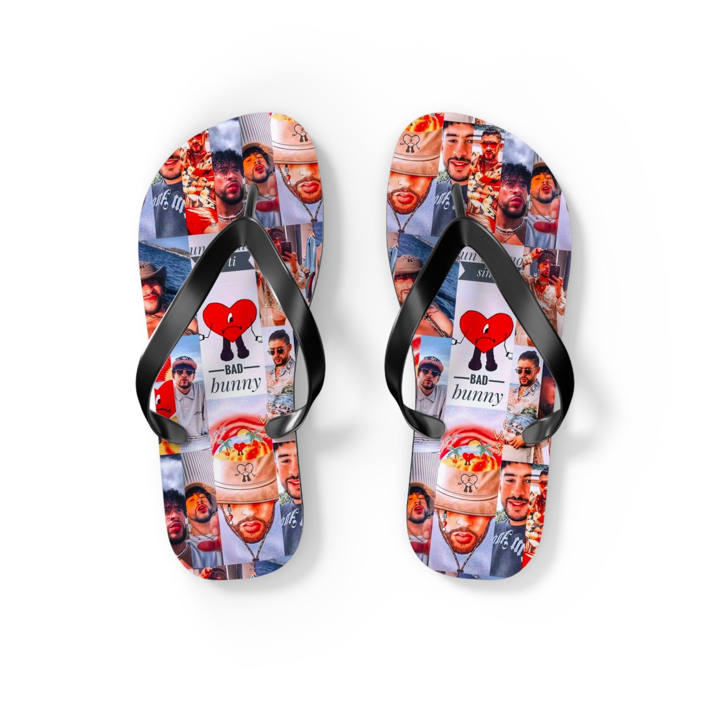 Bad Bunny Un Verano Sin Ti Photo Collage Flip Flops