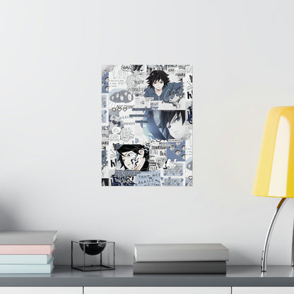 Demon Slayer Giyu Aesthetic Collage Matte Vertical Poster