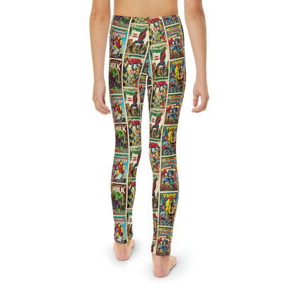 Marvel Comic Book Cover Collage Youth Leggings